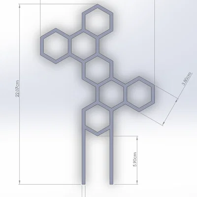 Khung hỗ trợ cây cảnh hình lục giác (Hexagonal Plant Supports) in 3D