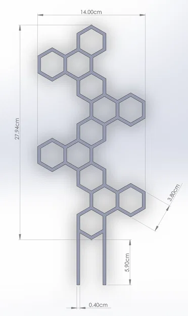 Khung hỗ trợ cây cảnh hình lục giác (Hexagonal Plant Supports) in 3D - Image 2