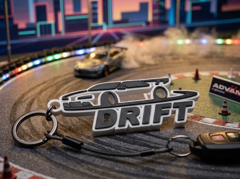 Móc khóa Drift (Portachiavi Drift) - Mẫu in 3D cho tín đồ xe đua - Image 1