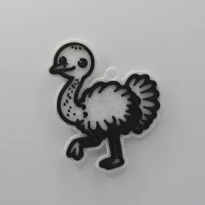 Móc khóa Đà điểu dễ thương