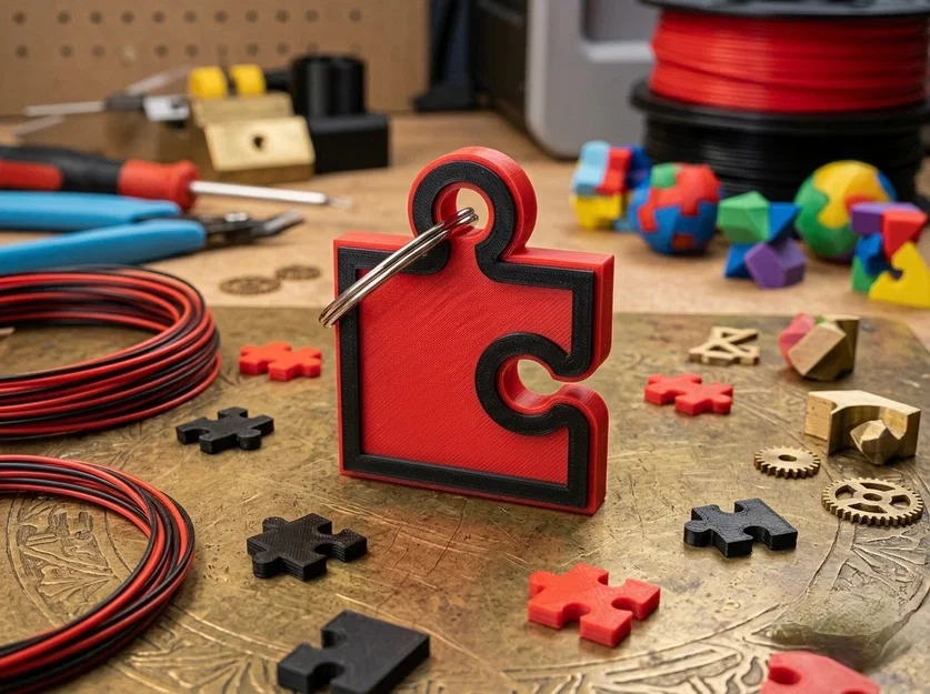 Móc khóa mảnh ghép Puzzle độc đáo cho tín đồ in 3D - Image 1