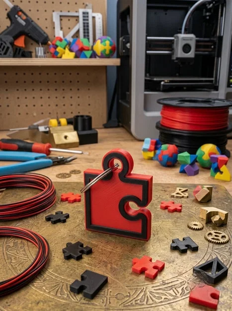 Móc khóa mảnh ghép Puzzle độc đáo cho tín đồ in 3D - Image 2