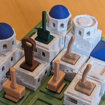 Bộ quân cờ công cụ cho trò chơi Santorini