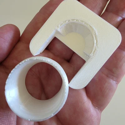 Nắp luồn dây điện để bàn — thiết kế ren in 3D, nắp cài hình nêm