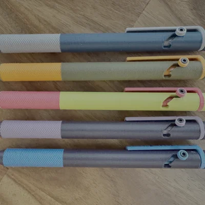 Bút Bi Bấm Cơ Học (Bolt-Action) với Grip Khía Răng Cưa (Tương thích ruột Parker G2)
