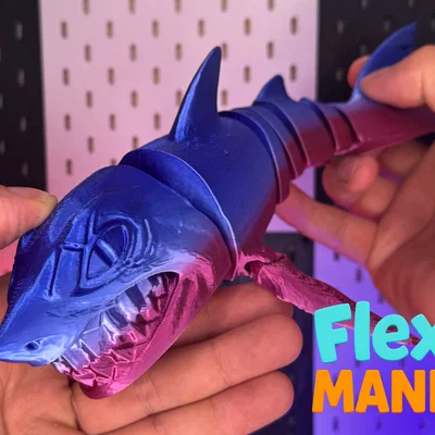 Flexi Megalodon - Mô hình cá mập tiền sử khớp nối (Print-in-Place)