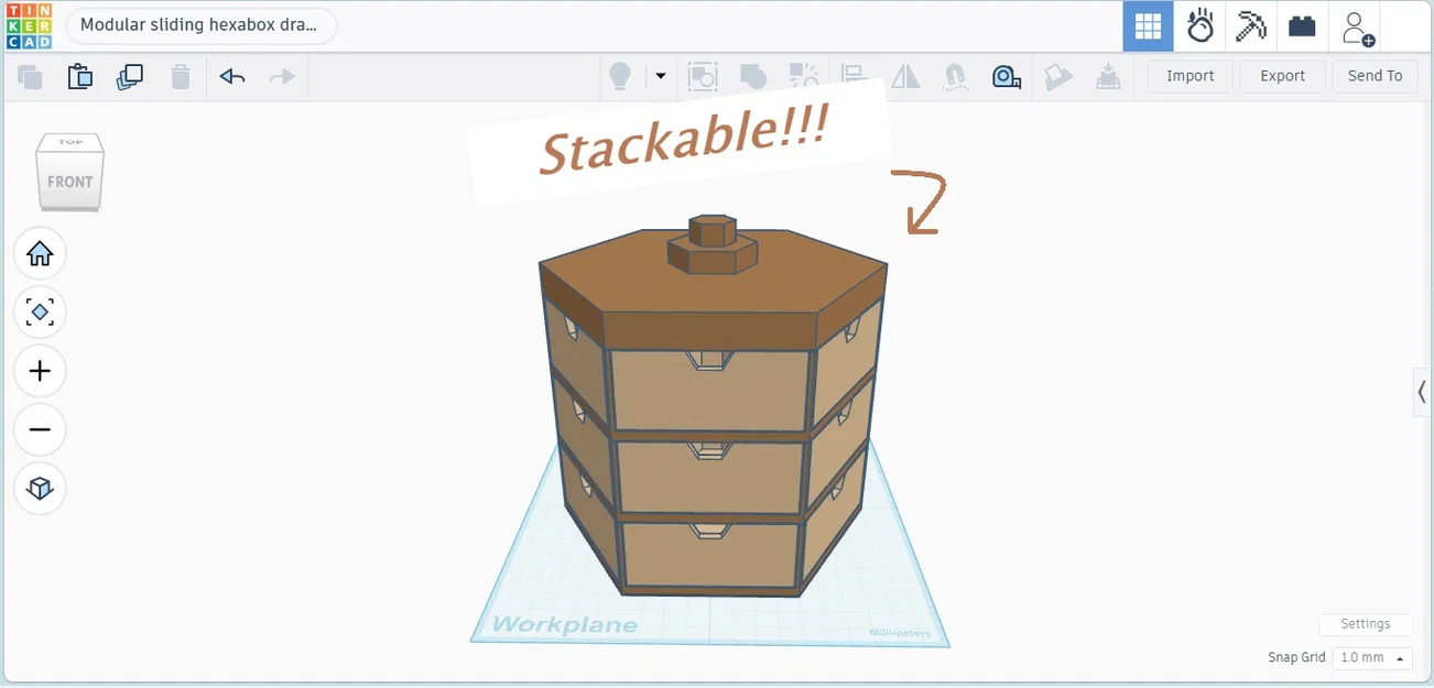 Hệ thống ngăn kéo lục giác Modular hexabox drawer v1 - Image 1