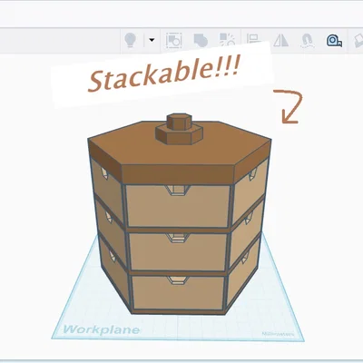 Hệ thống ngăn kéo lục giác Modular hexabox drawer v1