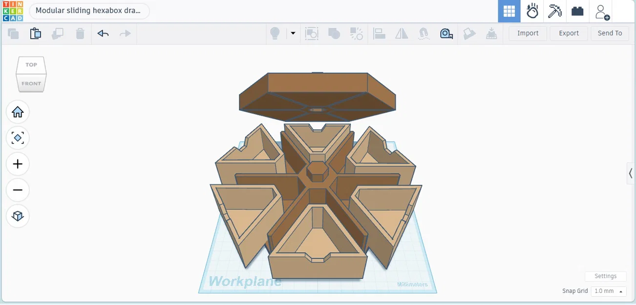 Hệ thống ngăn kéo lục giác Modular hexabox drawer v1 - Image 5