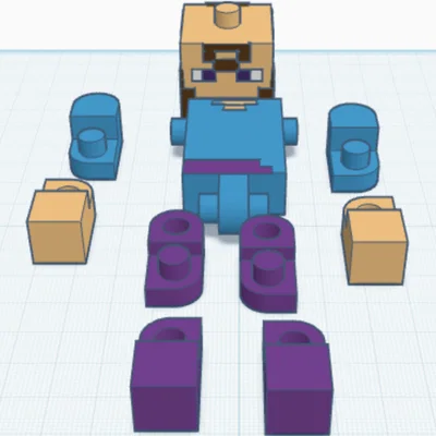 Mô hình Steve khớp nối 3D: Đồ chơi Minecraft lắp ráp siêu chất