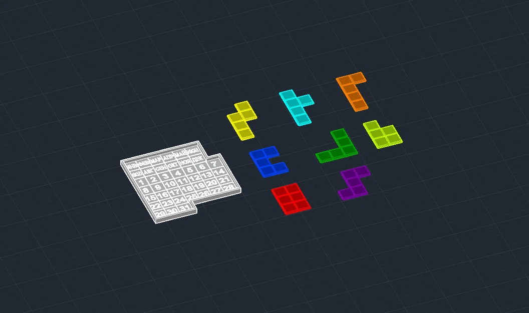 Mô hình lịch xếp hình 3D thông minh - Thử thách logic mỗi ngày - Image 1