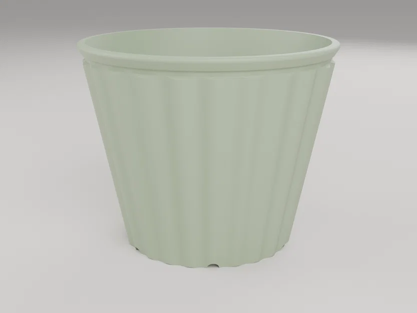 Chậu cây tham số & Đĩa lót - 9 kiểu dáng, thoát nước thông minh (OpenSCAD) - Image 12