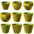 Chậu cây tham số & Đĩa lót - 9 kiểu dáng, thoát nước thông minh (OpenSCAD) - Thumbnail 19