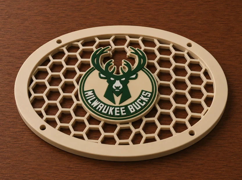 Mặt lưới loa 6x9 Milwaukee Bucks in 3D trang trí phong cách - Image 1