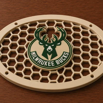 Mặt lưới loa 6x9 Milwaukee Bucks in 3D trang trí phong cách