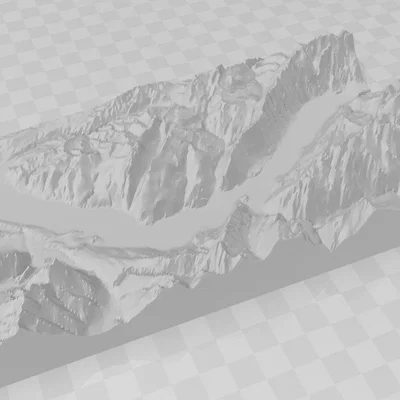 Mô hình địa hình 3D vùng hồ Thun và Brienz Thụy Sĩ