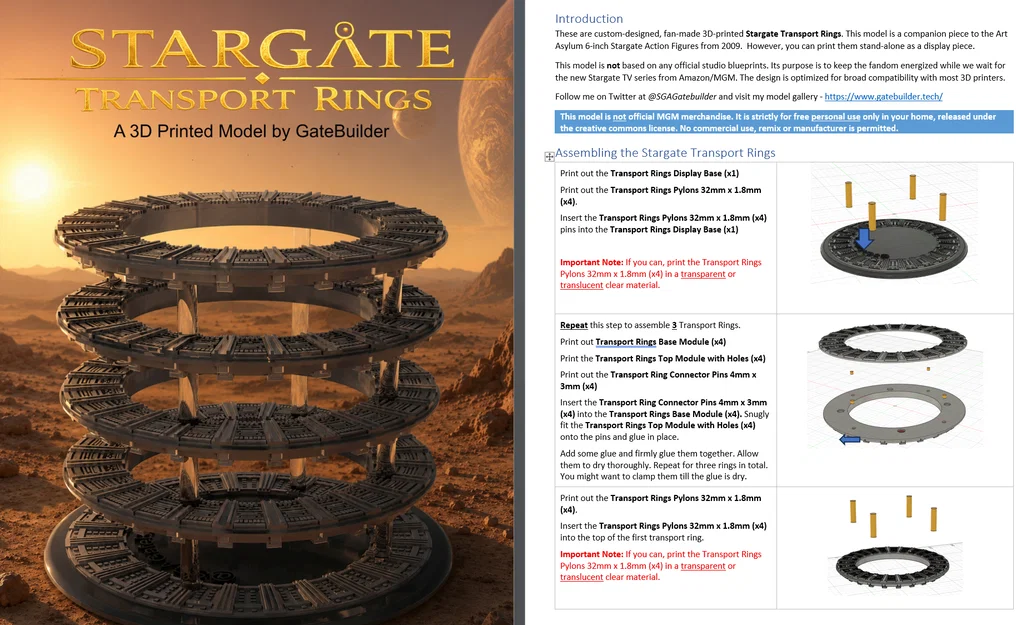 Bộ mô hình 3D Stargate Transport Rings - Image 3