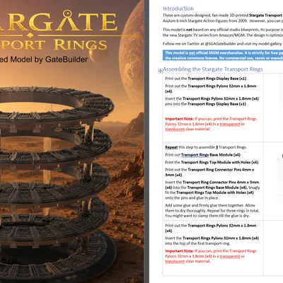Bộ mô hình 3D Stargate Transport Rings