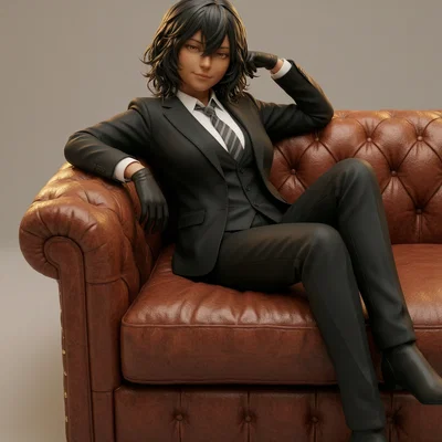 Mô hình 3D Anime Art - Cô gái công sở thư giãn siêu đẹp