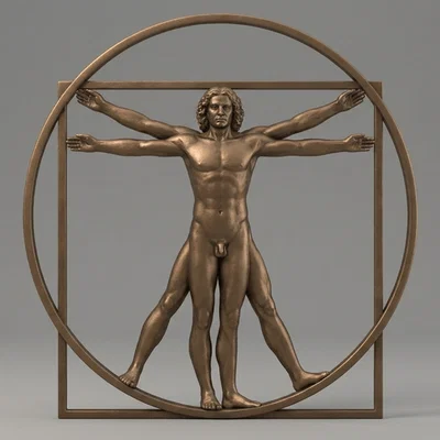 Mô hình 3D Người Vitruvius của Leonardo da Vinci in trang trí