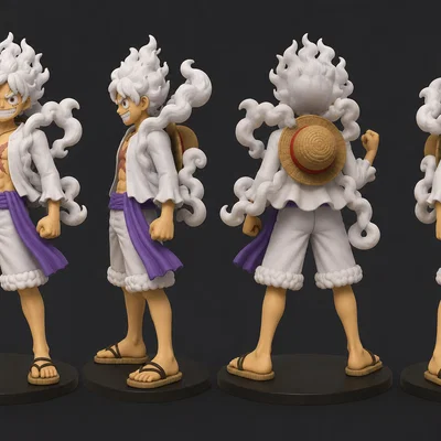Mô hình 3D Luffy Gear 5 - Figure nhân vật One Piece cực chi tiết