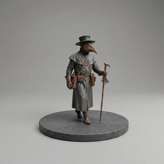 Mô hình 3D Bác sĩ dịch hạch (Plague Doctor) phong cách Trung cổ - Image 1