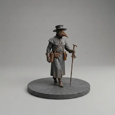 Mô hình 3D Bác sĩ dịch hạch (Plague Doctor) phong cách Trung cổ