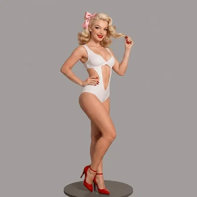 Mô hình 3D Pinup Art-Blondie phong cách cổ điển đầy cuốn hút