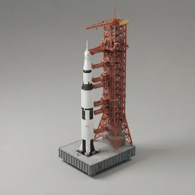 Mô hình tên lửa Saturn V Apollo 13 năm 1969 để bàn in 3D - Image 1