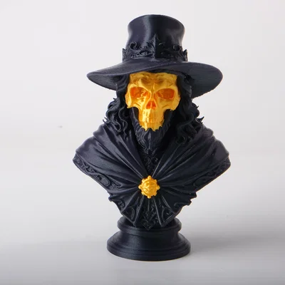 Tượng Quý Ông Đầu Lâu Vàng - Golden Skull Gentleman Bust