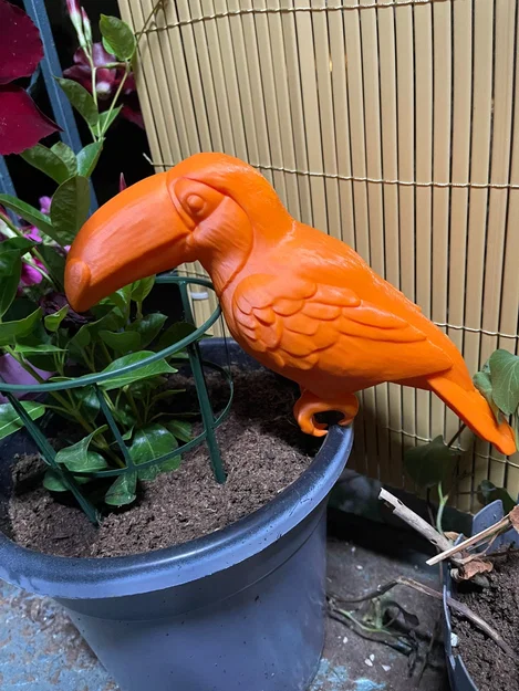 Mô hình chú chim Toucan 3D trang trí chậu cây đầy màu sắc - Image 2