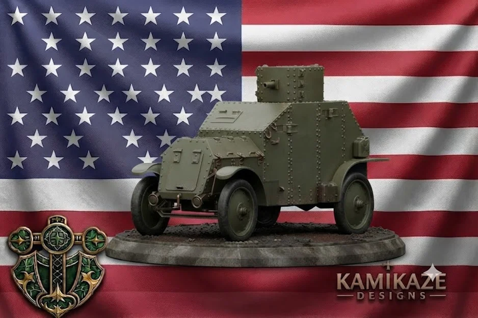 Mô hình in 3D xe bọc thép Mỹ thời Thế chiến I (WW1 Armored Car) - Image 1