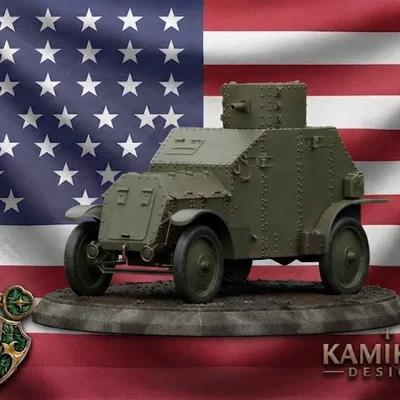 Mô hình in 3D xe bọc thép Mỹ thời Thế chiến I (WW1 Armored Car)