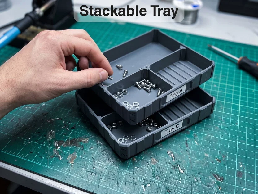 Khay chồng tầng phong cách hầm hố (Rugged Stackable Tray) - Image 1