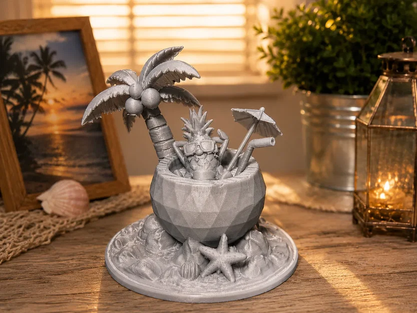 Mô hình in 3D: Khung cảnh thư giãn cùng quả dứa nhiệt đới - Image 1