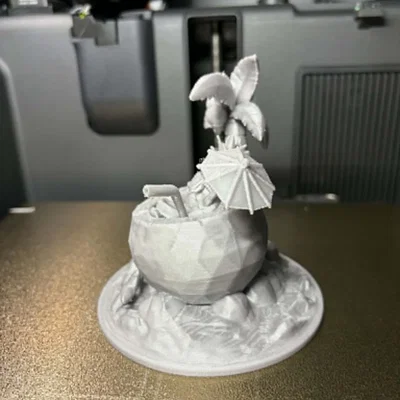Mô hình in 3D: Khung cảnh thư giãn cùng quả dứa nhiệt đới