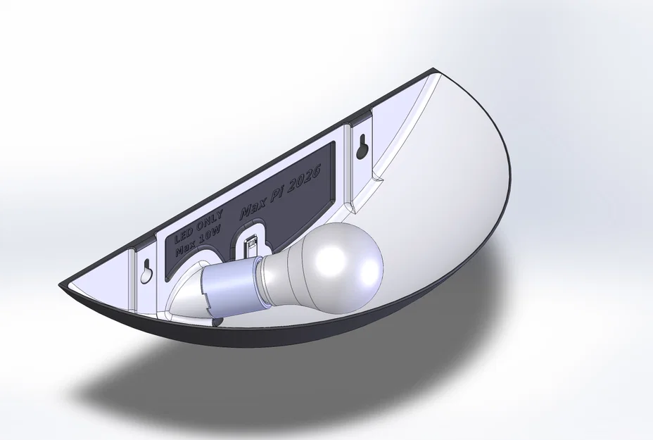 Đèn treo tường hình bán nguyệt (Halfmoon Wall Lamp) in 3D - Image 4
