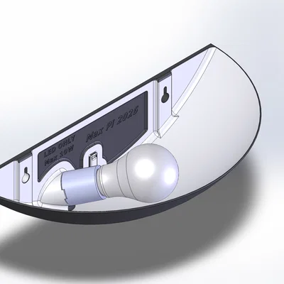 Đèn treo tường hình bán nguyệt (Halfmoon Wall Lamp) in 3D