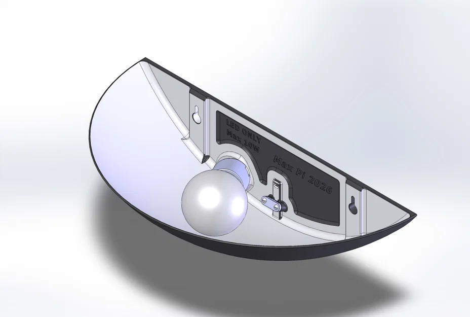 Đèn treo tường hình bán nguyệt (Halfmoon Wall Lamp) in 3D - Image 5