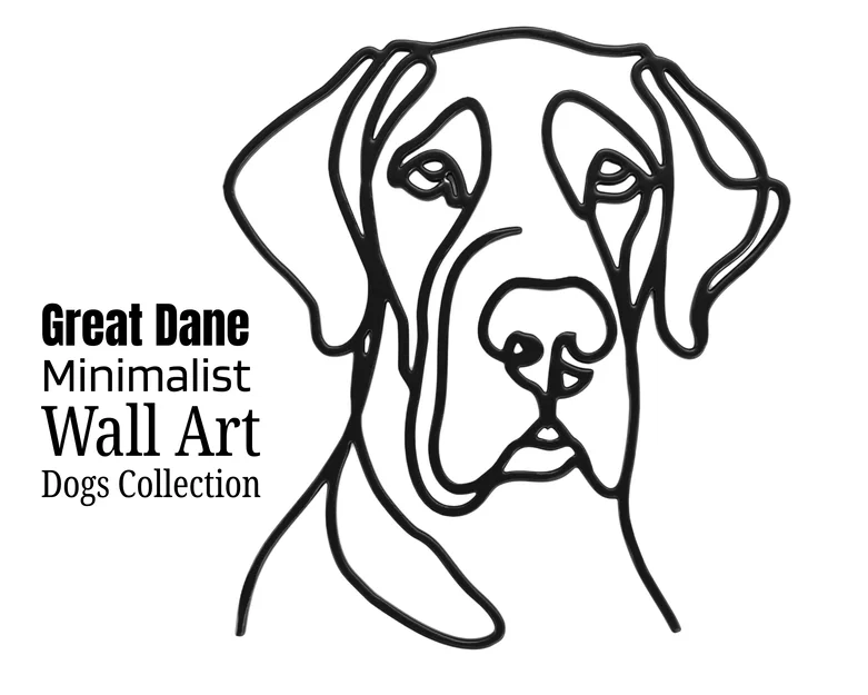 Tranh treo tường tối giản hình chó Great Dane – Decor hình dáng sang trọng - Image 1