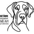 Tranh treo tường tối giản hình chó Great Dane – Decor hình dáng sang trọng - Thumbnail 1