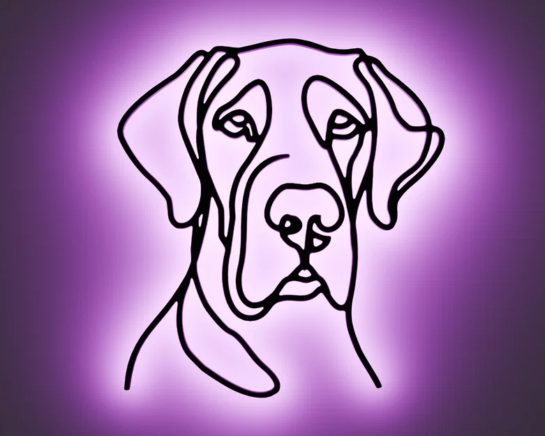 Tranh treo tường tối giản hình chó Great Dane – Decor hình dáng sang trọng - Image 3