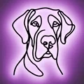 Tranh treo tường tối giản hình chó Great Dane – Decor hình dáng sang trọng - Thumbnail 3