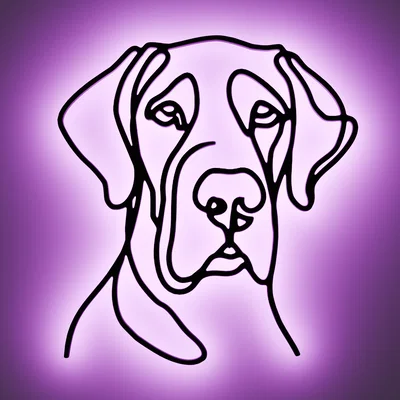 Tranh treo tường tối giản hình chó Great Dane – Decor hình dáng sang trọng