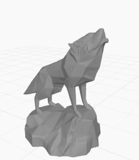 Mô hình chú sói hú Low Poly nghệ thuật cho máy in 3D - Image 1