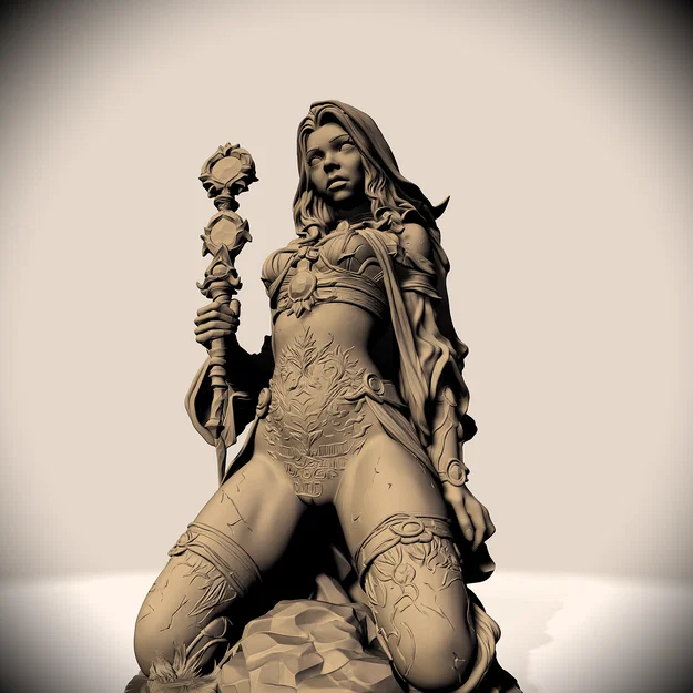 File STL Holy Priestess | Mô hình Nữ tu sĩ Fantasy | Figure nhựa chi tiết cao - Image 1