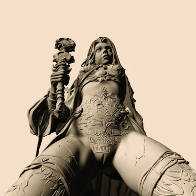File STL Holy Priestess | Mô hình Nữ tu sĩ Fantasy | Figure nhựa chi tiết cao