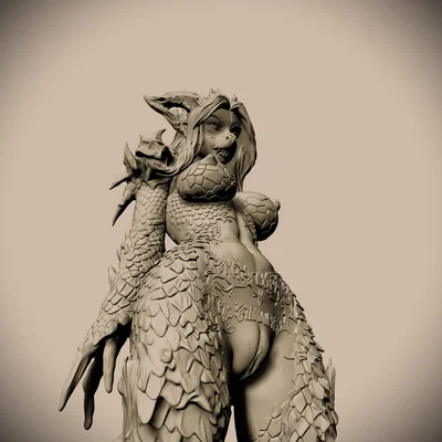 File STL Dragon Evoker | Mô hình nữ chiến binh rồng quyến rũ | Tượng Resin chi tiết cao