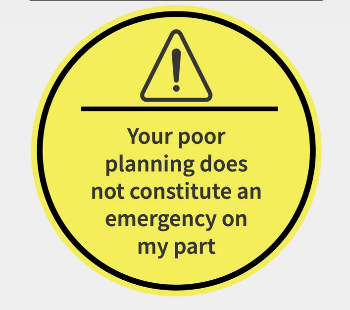 Biển báo Poor Planning - Vật dụng trang trí văn phòng hài hước - Image 1