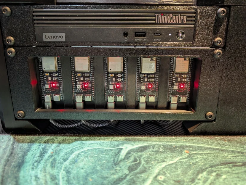 Khay Rack Cho ESP32-S3-DevKitC-1 — Gắn Tủ Rack 10 inch, Flat Mount 2U - Image 2